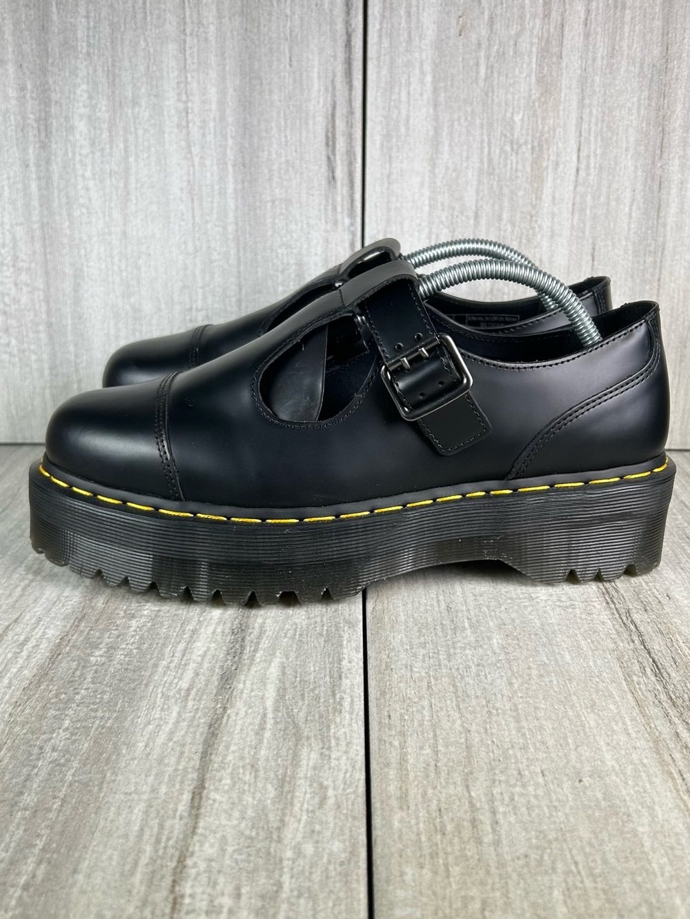 Dr. Martens Docs Bethan Smooth Black Leather Mary Jane Platform Women’s Size 11 - Picture 2 of 11